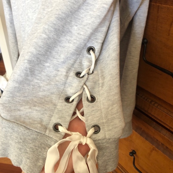 Aerie grey sweater with ties on both side! - Picture 3 of 4
